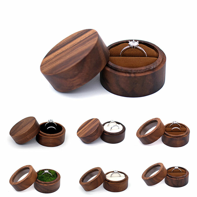 Wood Jewelry Box Gift Packaging Proposal Engagement Ring Holder Wedding Ring Box Small Businesses Storage Organizer New