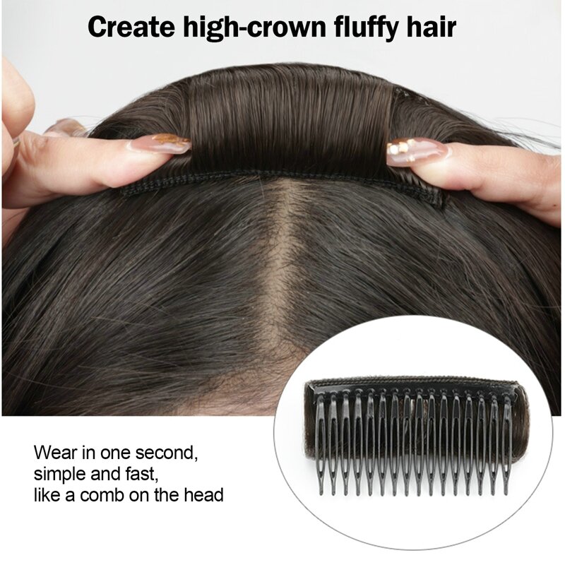 Invisible Fluffy Hair Pad Wig Synthetic Cushion Stable Comfortable High Temperature Fiber Insert Comb Increase Hair Styling Tool