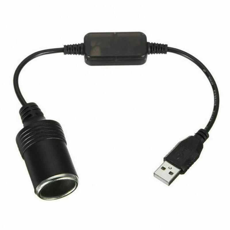 120cm 5V USB To 12V Car Cigarette Lighter Female Socket Adapter USB Male To Cigarette Lighter Female Converter Auto Accessories