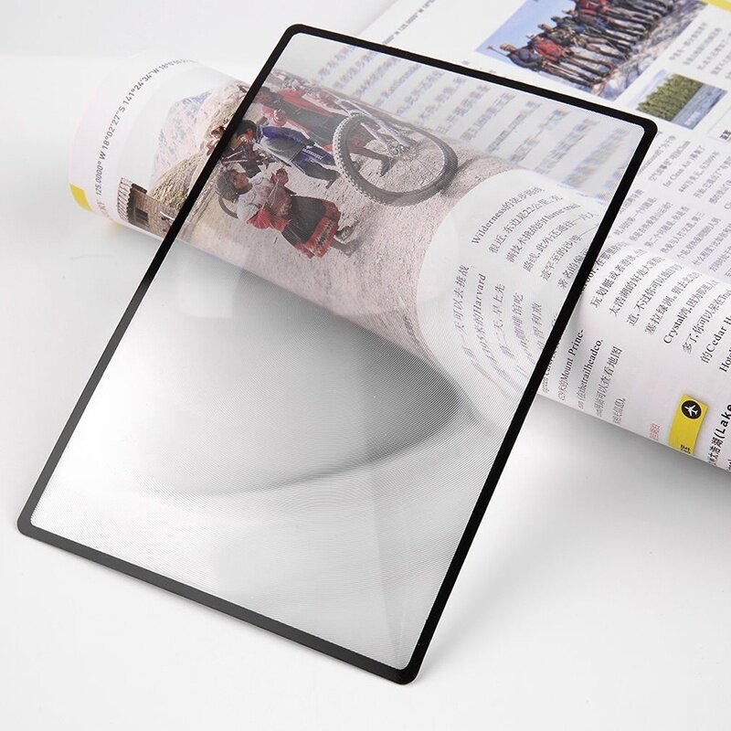 Lupa de PVC para Leitura, Lens Plate, Página do livro e Bookmark, Reading Tool, A5, 180x120mm