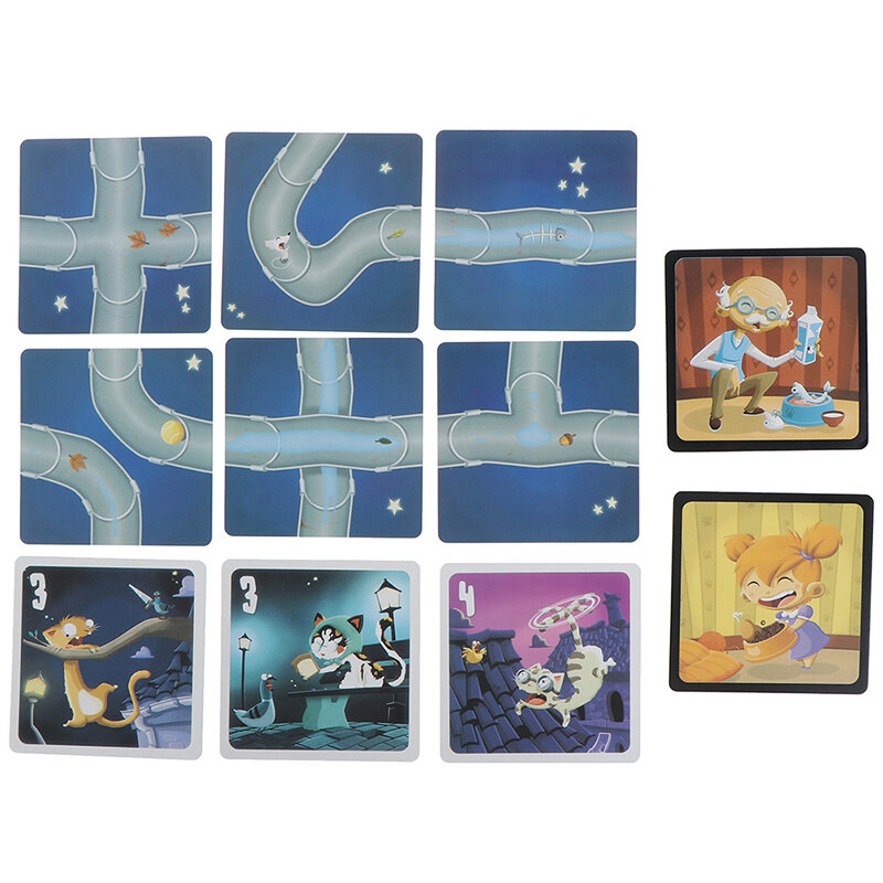 1 Set i più nuovi giochi da tavolo Chabyrinthe Kitten Cat Cards Party Card Game regalo carino versione inglese completa casa per bambini