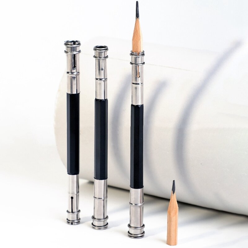 10個の鉛筆エクステンダーホルダー調整可能な鉛筆長くツール学校の書き込みのためのカップリングデバイス