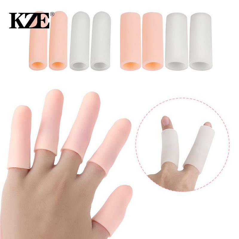 5pcs Soft Silicone Finger Protector Gel Tubes Little Toe Protector Corn Pain Relief Sleeve Cover Toe Separators Foot Care Tool