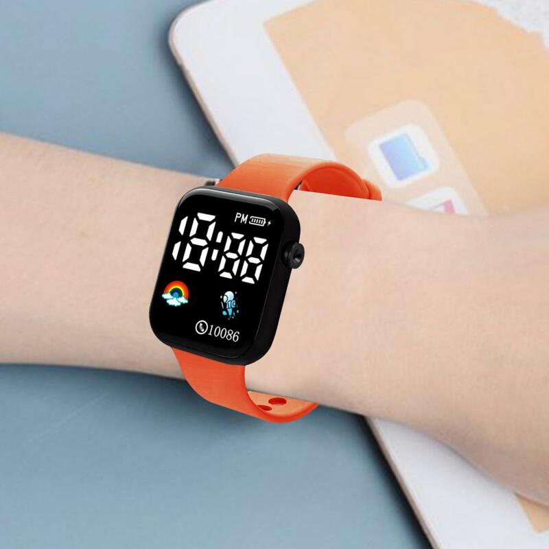 Orologio per bambini orologio elettronico per bambini orologio sportivo digitale a LED orologio quadrato impermeabile bracciale in Silicone per esterni