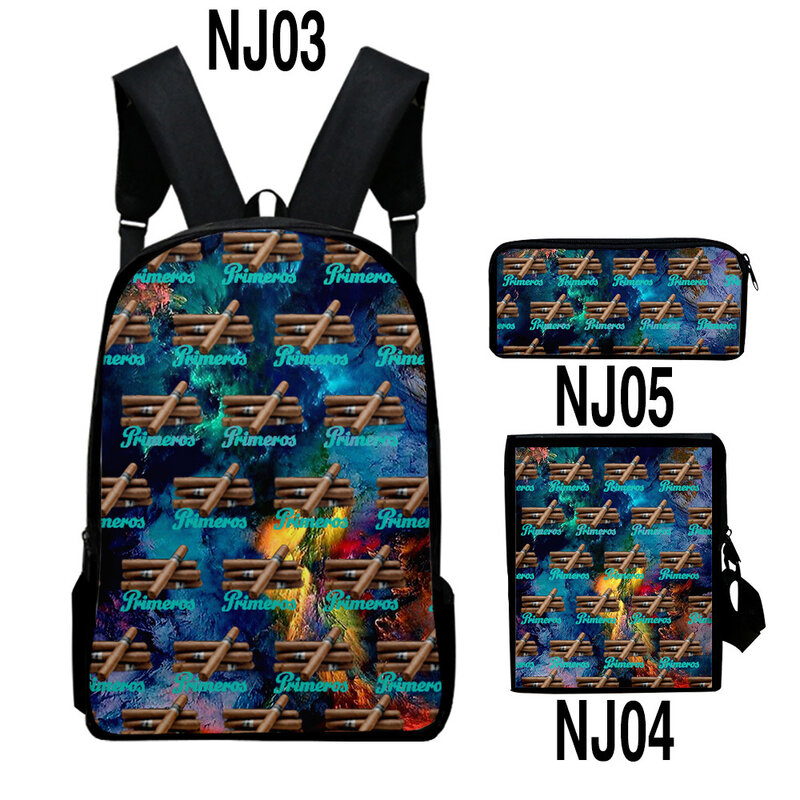 Trendy Creative Primeros 3D Print 3pcs/Set pupil School Bags Laptop Daypack Backpack Inclined shoulder bag Pencil Case