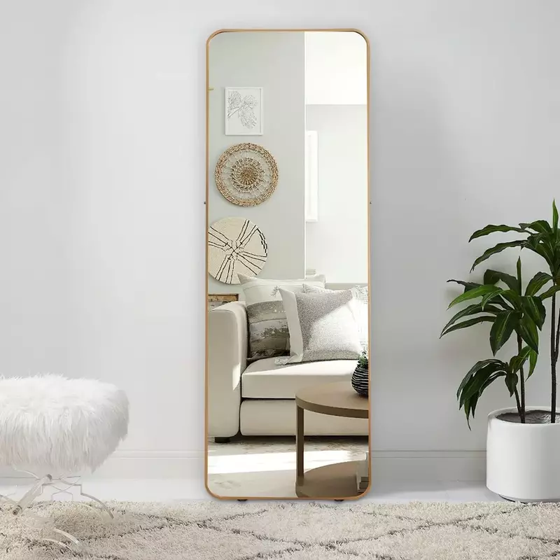 Floor Mirrors for Home Wall Mirrors for Full Body Room Gold（Round Corner） Freight Free Full Length Mirror Decoration Bedroom