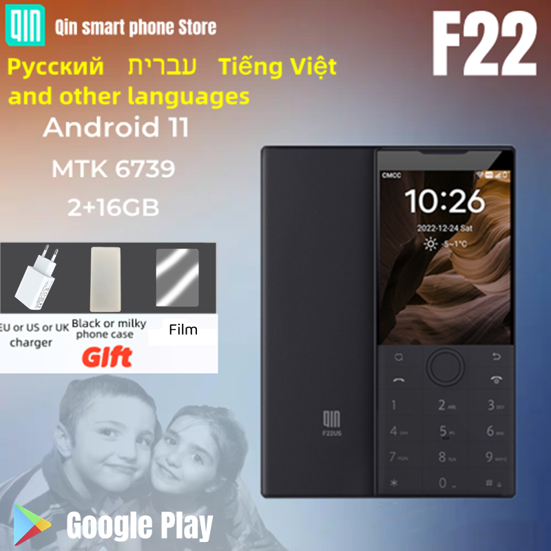 Duoqin F22 Android 11 Google versi MTK6739 1700mAh 2G 16G Mini layar sentuh pintar ponsel 4G