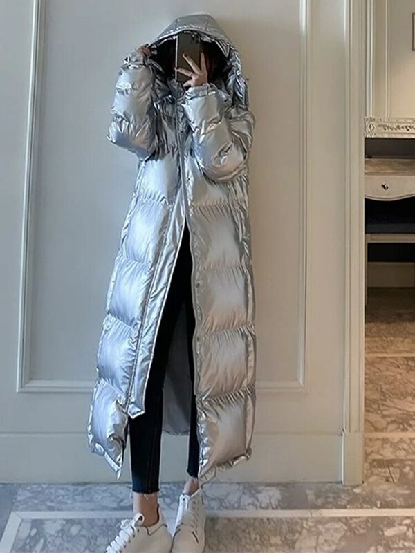 여성용 긴 파카 방수 퍼퍼 재킷, 방풍 후드, 두껍고 따뜻한 루즈 코튼 패딩, 여성 아웃웨어, 2023 겨울