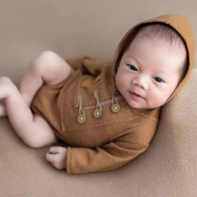 Romper de manga comprida para bebê recém-nascido, adereços fotográficos, traje fotográfico, bodysuit infantil, presentes de chuveiro