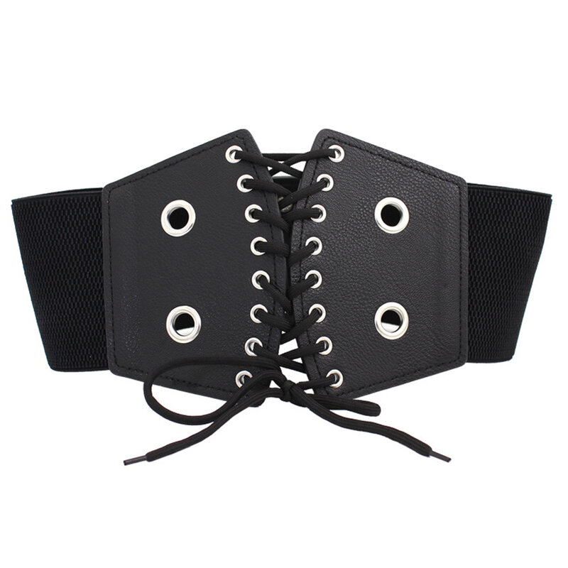 Cinturón de corsé ancho con remaches de cintura alta para mujer, cinturón adelgazante con sello de cintura Ultra ancho, informal, clásico, atado