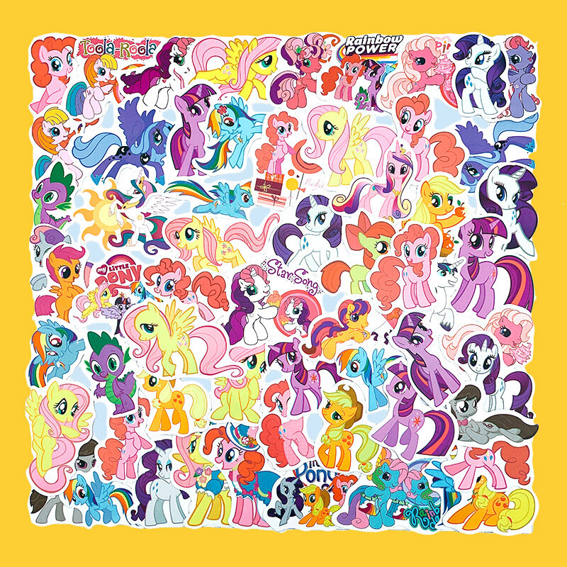 70Pcs Pony Stickers Cartoon Decorative Skateboard Helmet Water Cup Laptop Stickers Hand Account Material Child Toys