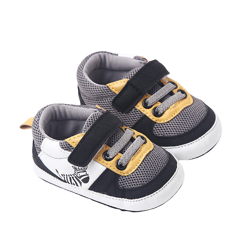 Детские кроссовки, повседневная Милая дышащая сетчатая обувь на плоской подошве для новорожденных девочек и мальчиков