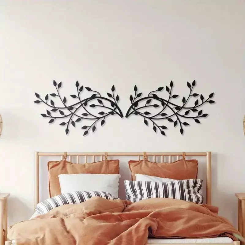 2 pieces Elegant Metal Tree Leaf Wall Decor for Indoor and Outdoor Decoration - Perfect for Office, Living Room,  and Home Decor