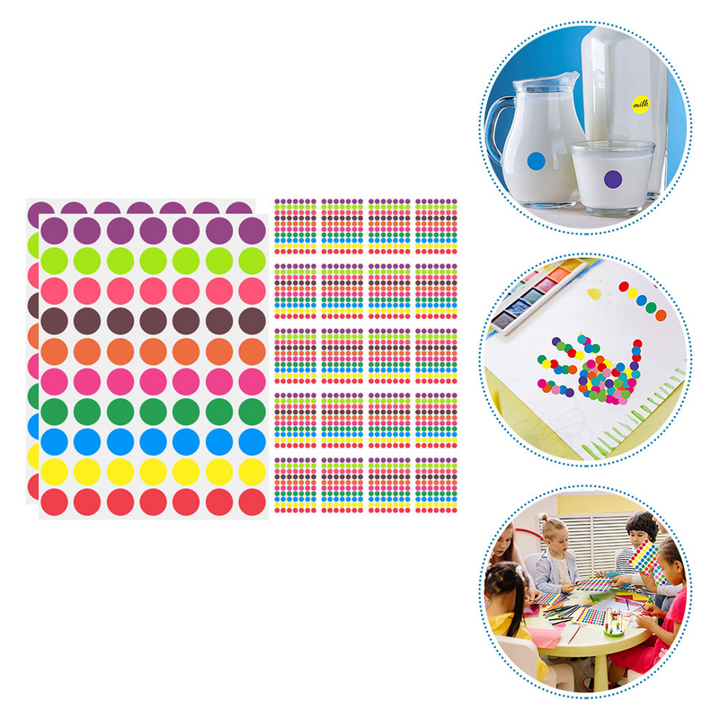 1400 Pcs Stickers Dot for Selling Adhesive Label The Circle Round Colored Labels