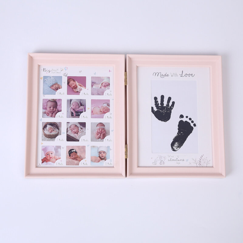 Kit d'empreinte de main et de pas de nouveau-né, ensemble de cadre photo commémoratif, pleine lune de cent jours, croissance de 12 mois, cadeaux pour filles et garçons