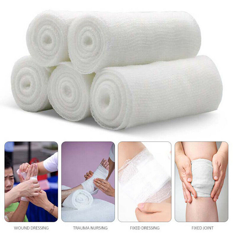 4.5m Length Gauze Roll Bandage Sterile Stretch Medical Tape First Aid Wound Care