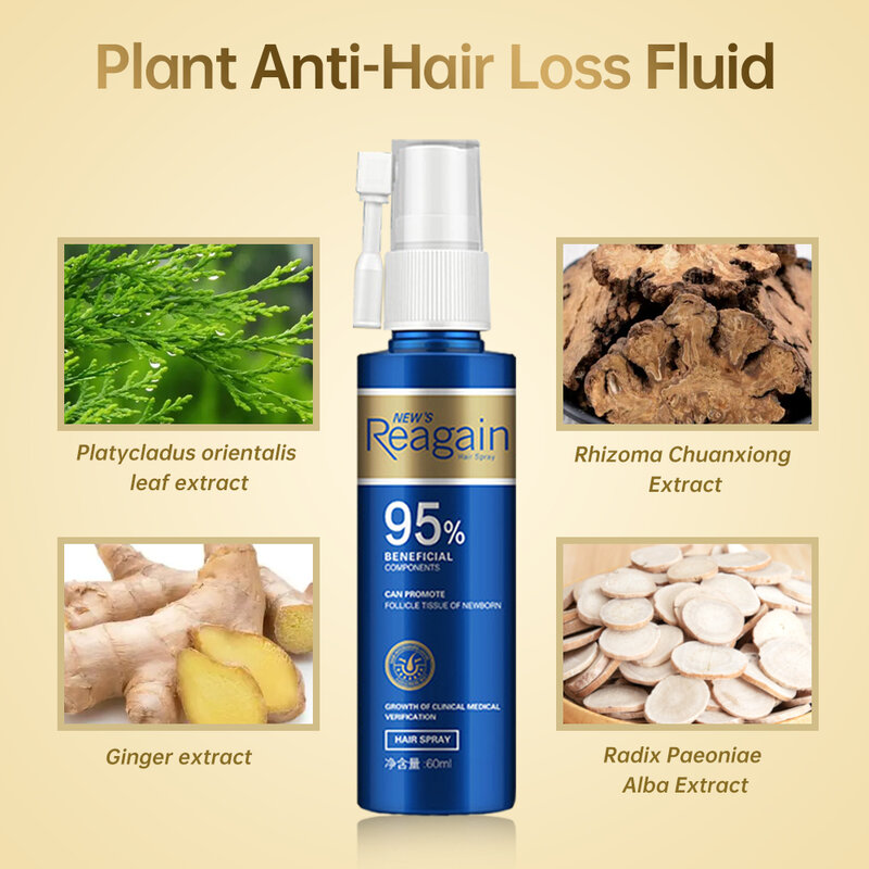 Spray à l'huile d'essence de croissance des cheveux, traitement anti-chute de cheveux, réparation de l'huile de croissance de la barbe, racines capillaires endommagées, produit de soin des cheveux