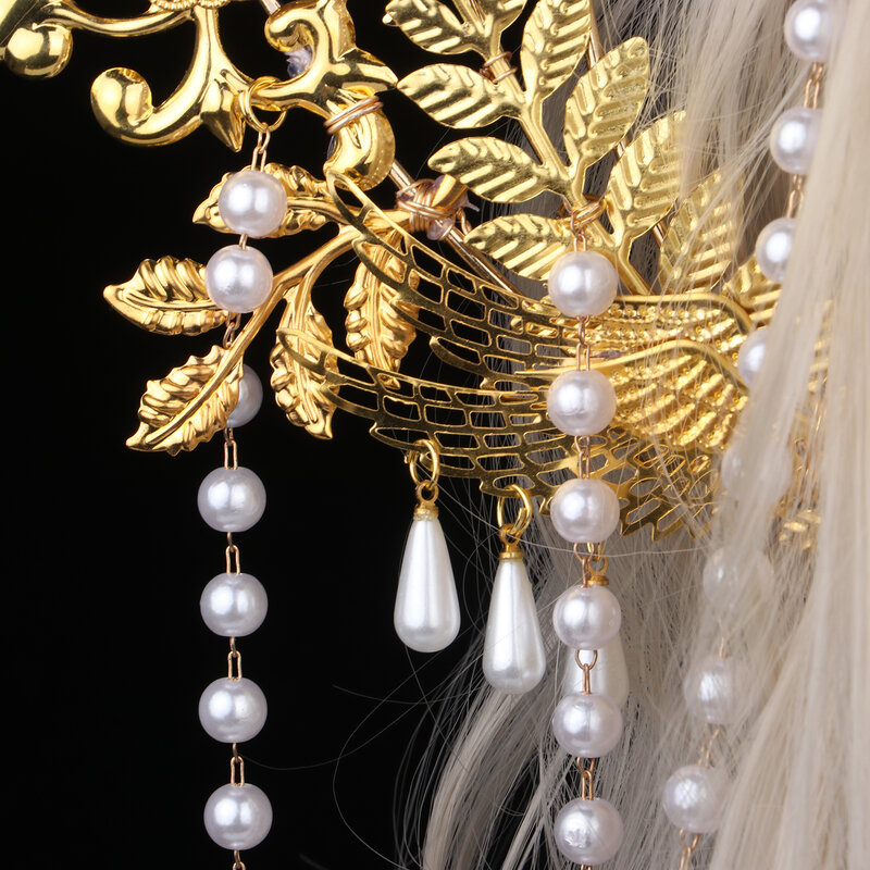 Diadema de corona de Halo KC, diosa del sol, Reina Anna, barroca, perla, Tiara, colección de Lolita, accesorios góticos