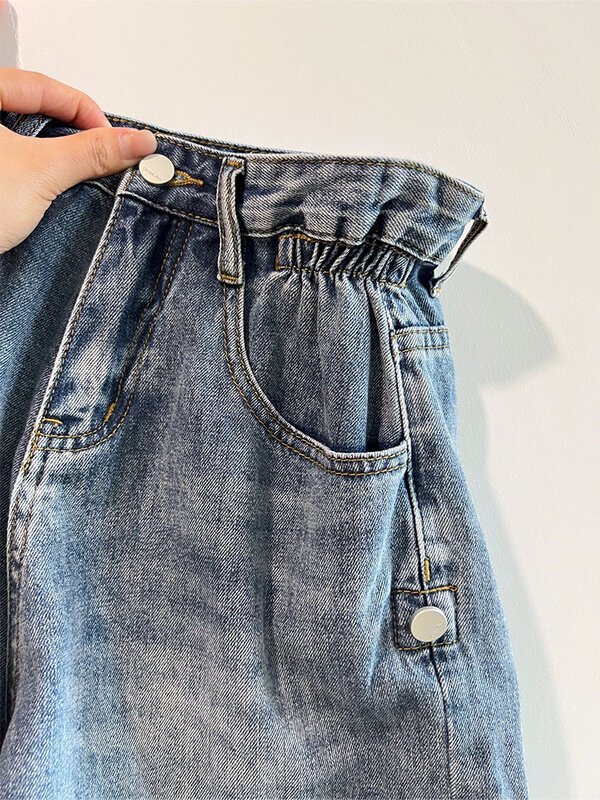 2023 Sommer Damen Jeans shorts hohe Taille breite blaue Shorts Harajuku Streetwear koreanischen Stil y2k lässig y2k eine Linie Jeans shorts