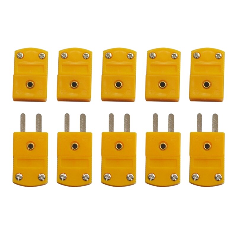 10pcs K-Type Male Female Thermocouple Plug Adapter Cable Wire Connectors Miniature Socket Set Temperature Sensors