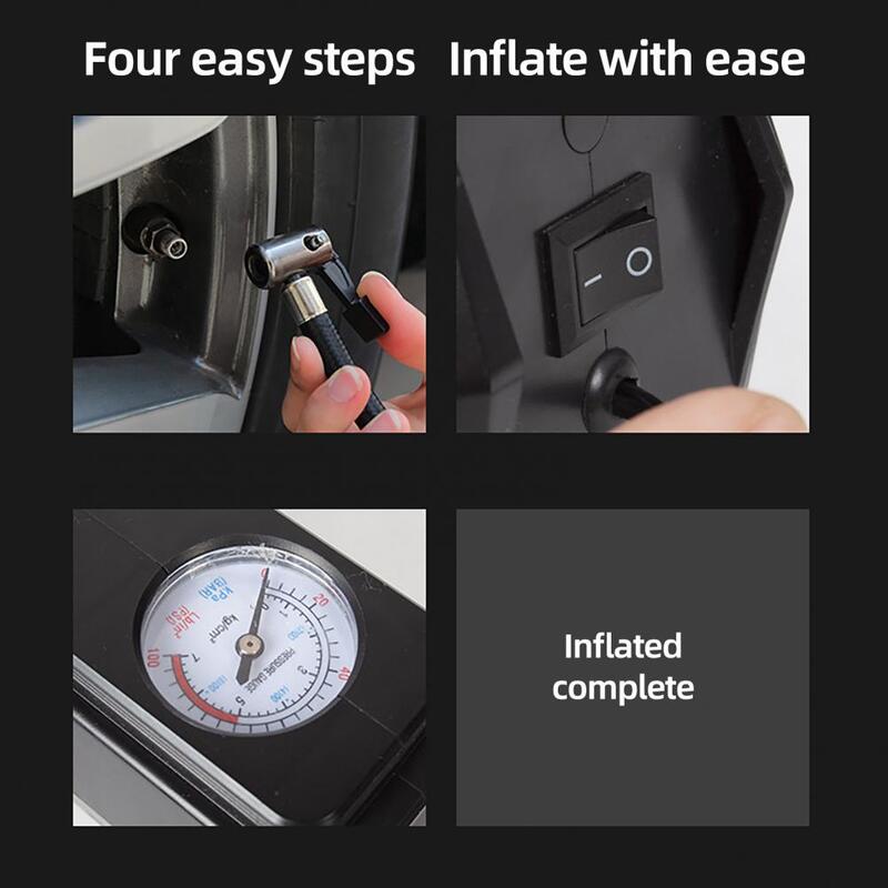 Inflator Pump Portable Autostop Pressure Checking Gauge Safe Fast Inflation 12V 120W 300PSI Car Emergency Tyre Inflator for Auto