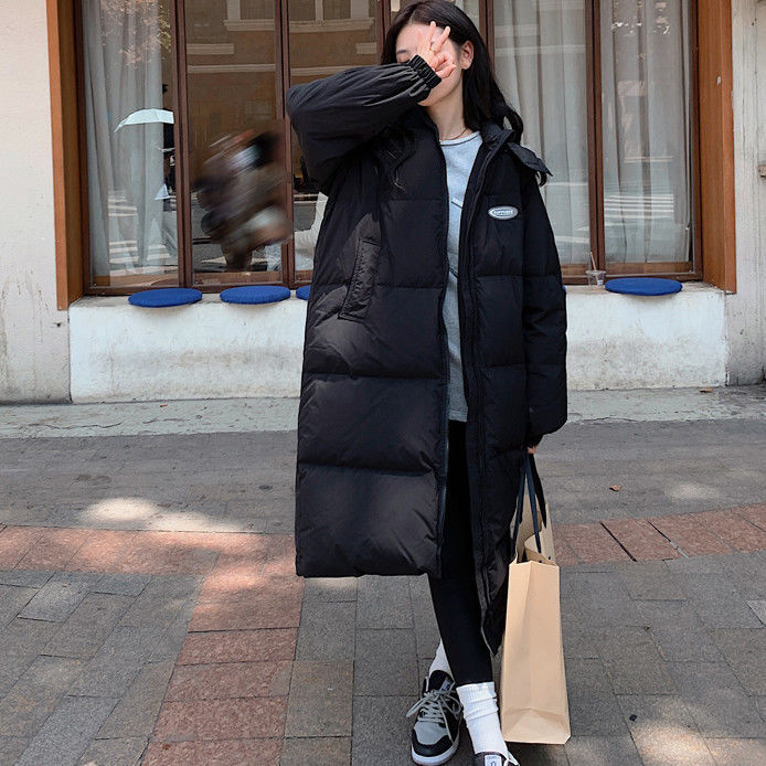 Doudoune longue en coton pour femme, veste d'hiver coréenne, plume, 2023