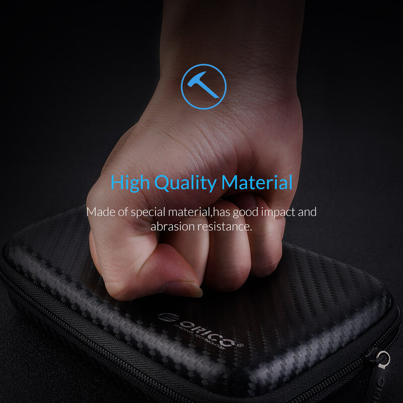 ORICO-Carcasa protectora para disco duro, estuche de protección para HDD de 2,5 pulgadas apto para accesorios como auriculares, disponible en color negro