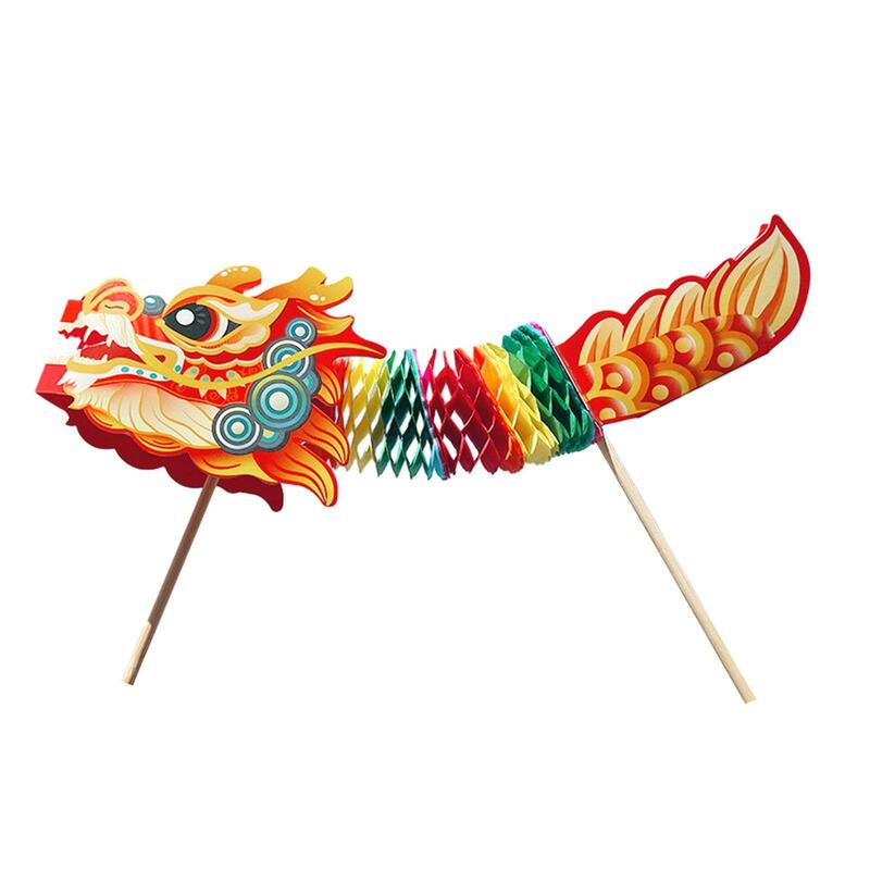 Décorations de danse du dragon chinois faites à la main, matériel de bricolage, cadeau d'anniversaire, fête amusante pour filles et garçons, fournitures d'art et d'artisanat 3D