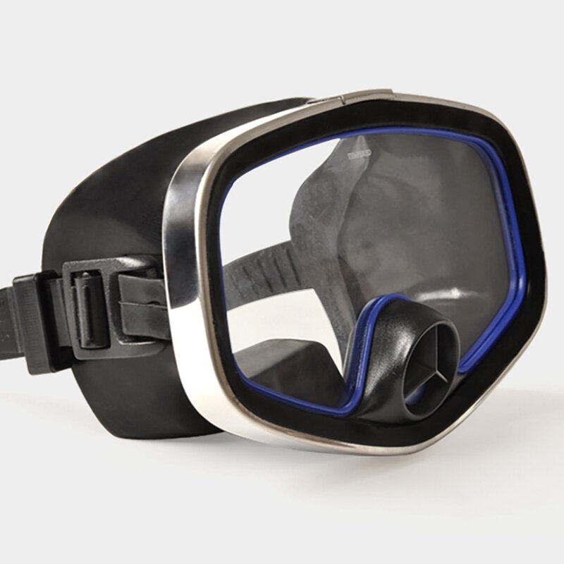 Máscara de mergulho subaquático Yon para adultos, mergulho livre, máscara de silicone expurgada de uma janela, válvula de nariz preto, moldura grande, clássica