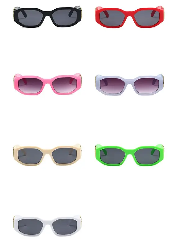 Kacamata hitam persegi tidak beraturan Retro baru untuk pria wanita kacamata matahari bingkai kecil desainer mode produk Trending UV400
