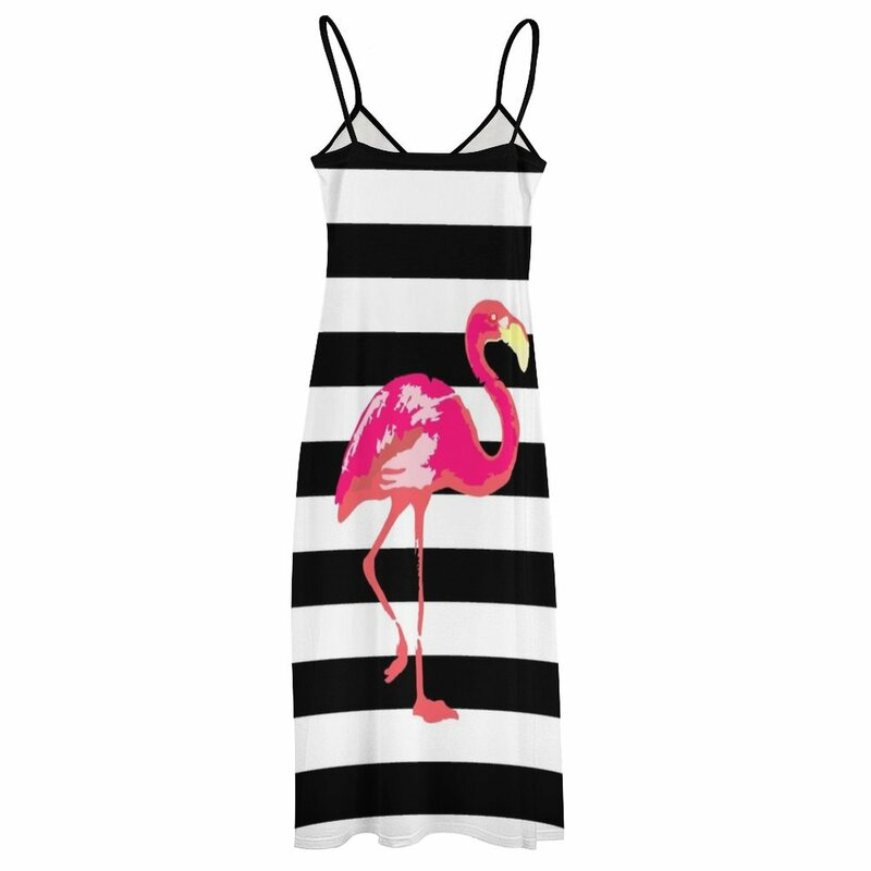 Vestido sem mangas Flamingo feminino, vestidos de festa
