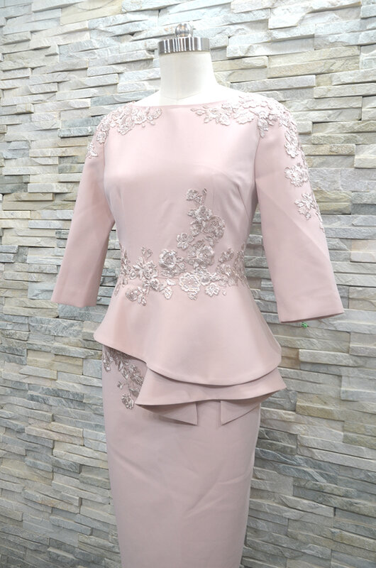 Свадебное платье для матери невесты, бледно-розовое кружевное платье на заказ