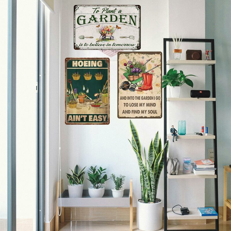 Engraçado Metal Garden Signs, eu vou perder minha mente e encontrar minha alma, sinal de lata, decoração decorativa ao ar livre, 8x12