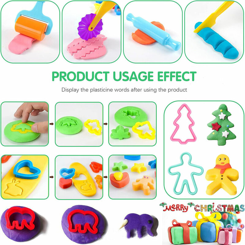 DIY Creative Dough Cutting Kit Plastic Knife Set Mold 3D Plasticine Mold Modeling Clay Accessories For Children Educational Toys