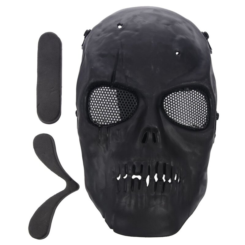 3x маска для страйкбола с черепом, защитная маска, Черная