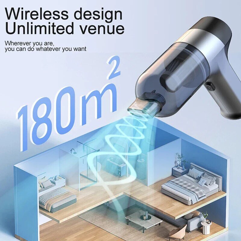 125000PA Car Vacuum Cleaner Wireless Handheld Portable Cleaner For Home Appliance Poweful Cleaning Machine Car Cleaner