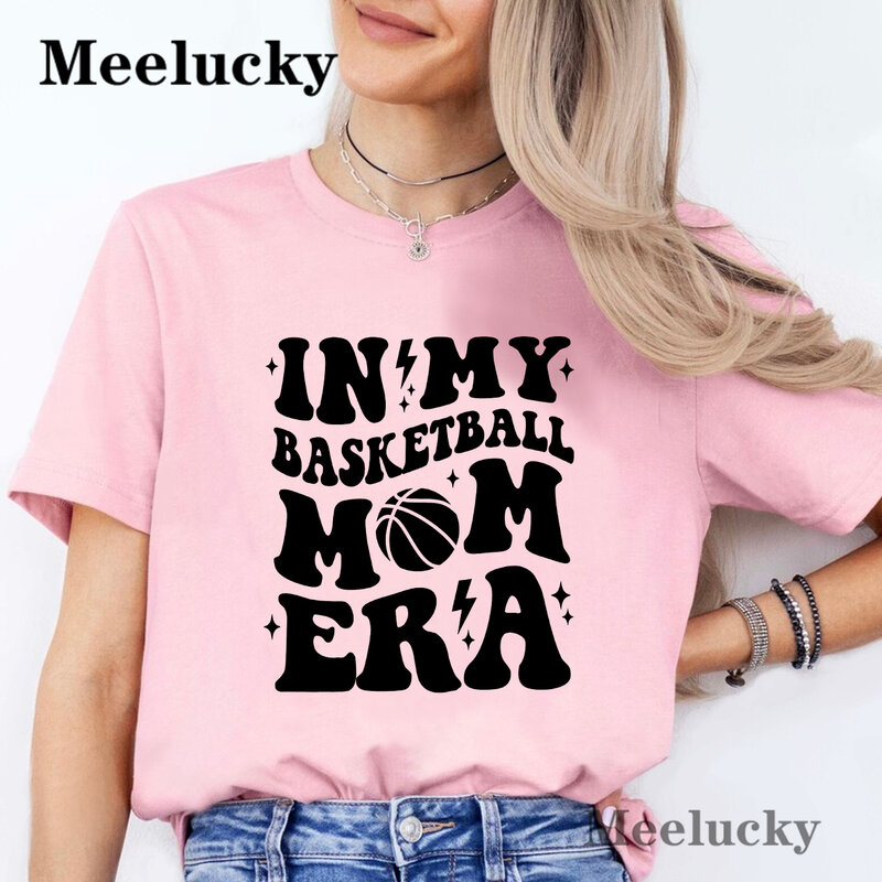 In meiner Basketball-Mutter-Ära minimalist ische 100% reine Baumwolle Frauen Kurzarm T-Shirts Brief druck Muster Tops