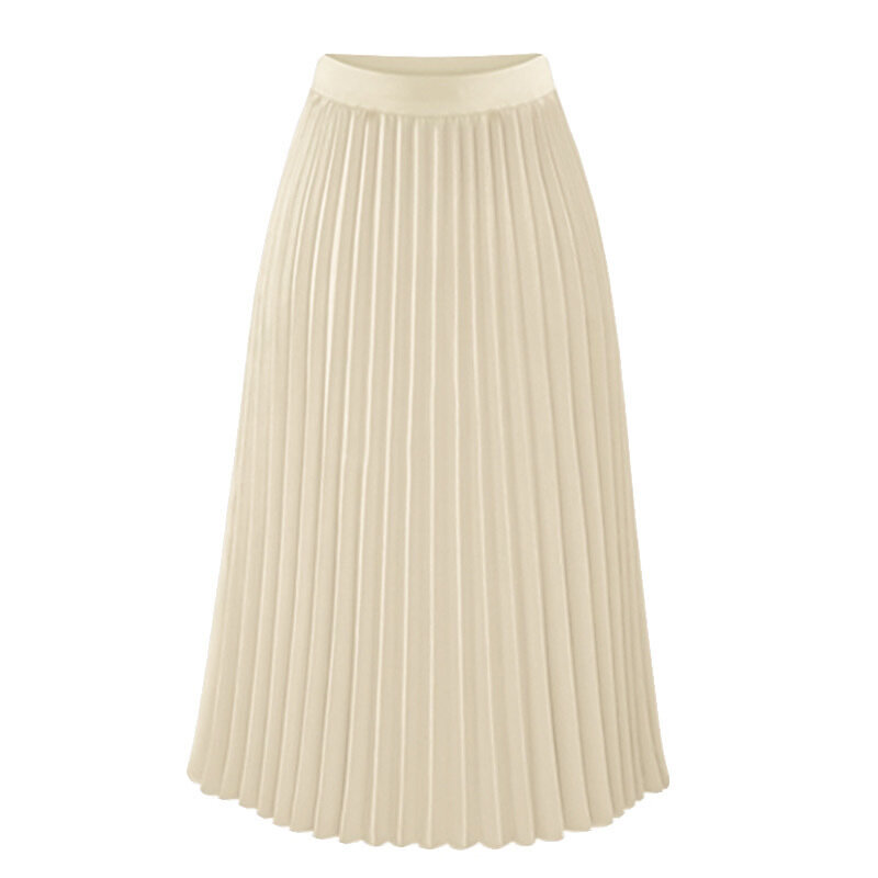 Falda de gasa de longitud media para mujer, Falda plisada de cintura alta, ajustada y adelgazante, primavera y verano, 2024