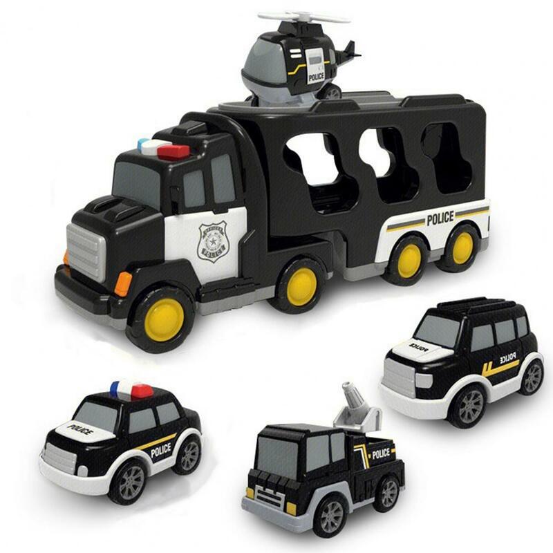 Camión de juguete educativo de doble capa para niños, vehículo de construcción con música, articulaciones móviles, coches extraíbles, divertido