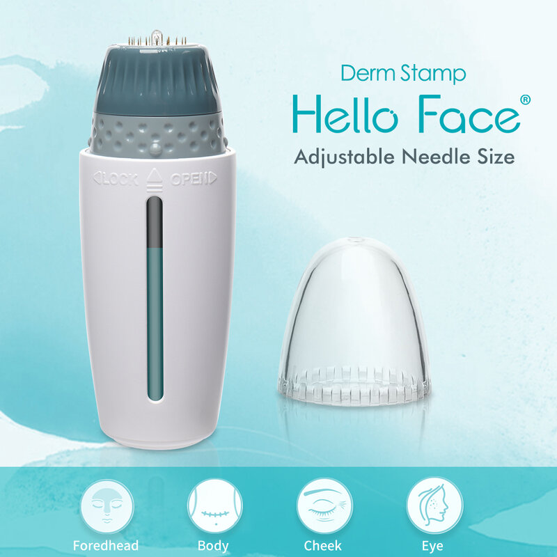 Adjustable Derma Stamp Cosmetic Microneedling Tool Titanium Bio needle H24 Hydra Needle Hair Regrowth Acne Scar Face care