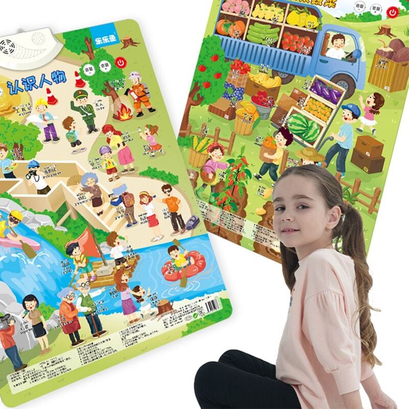 Tableau mural audio pour enfants, jouet d'apprentissage, lecture de points de fruits, éducation précoce, livre d'illumination nitive