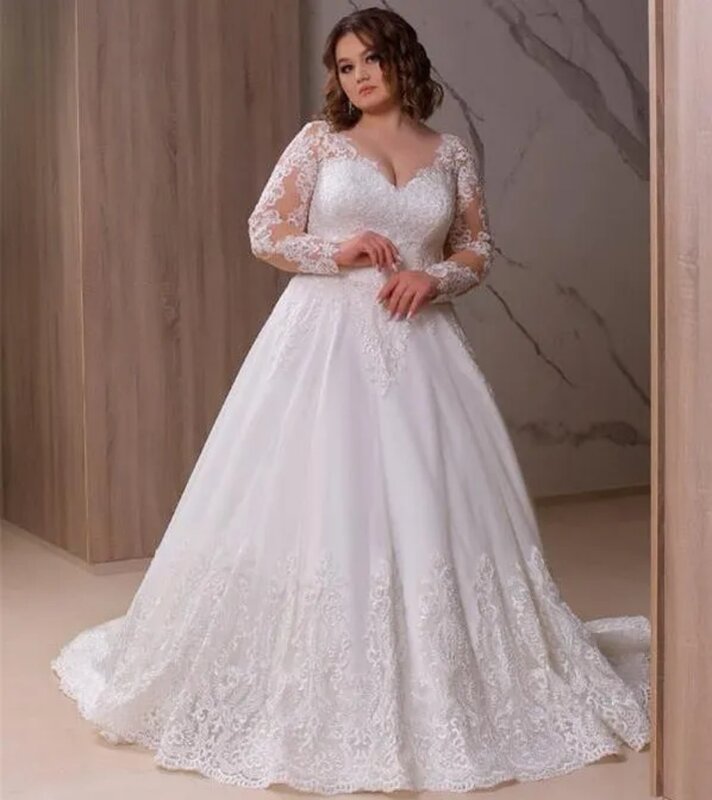 Женское свадебное платье It's yiiya, белое кружевное ТРАПЕЦИЕВИДНОЕ ПЛАТЬЕ до пола с V-образным вырезом и длинными рукавами на лето 2024