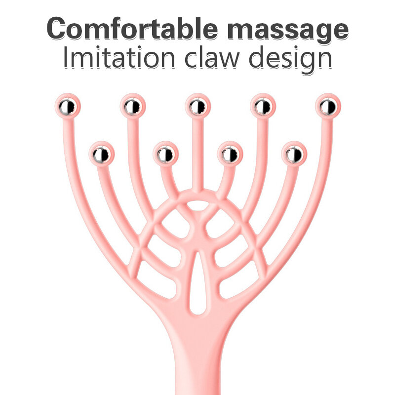 9 Klauwen Hoofd Massger Gestroomlijnde Bal Lichaam Ontspanning Hoofdhuid Massage Roller Voor Haargroei Hand Gehouden Haar Stress Hulp