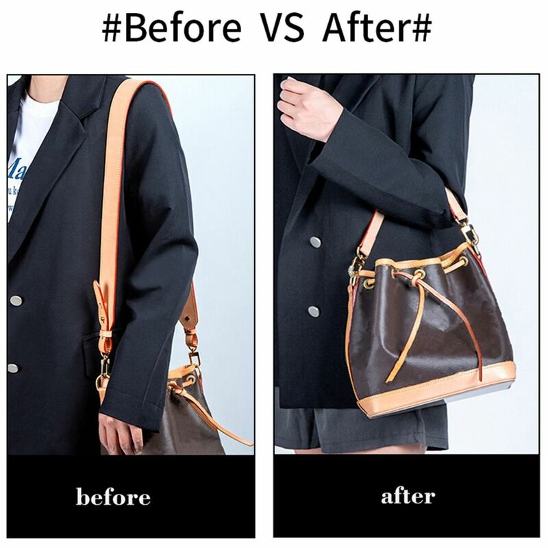 Tas kulit asli 100%, aksesoris tas baru tali pegangan untuk ember Universal tali bahu pendek pengganti