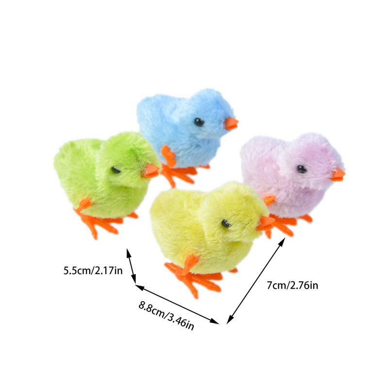1pcs Random Color Wind-up Plush Chick Toy Learning Educational Clockwork Walking Jumping Chick Perfect Birthday Gift For Kids