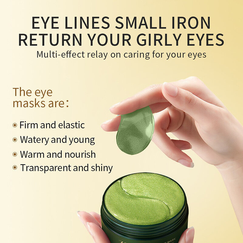 60pcs Collagen Eye Mask Golden Anti Dark Circles Eye Bags Avocado Moisturizing Anti Wrinkle Eye Patches Skin Care Products