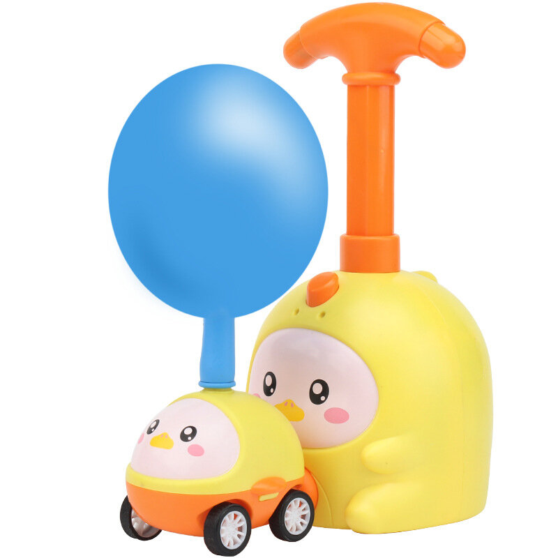 Power Balloon Car Toy Aerodynamic Fun Ball Car Hand Push Inflator Air Pump Vehicle Educational Gifts For Kids