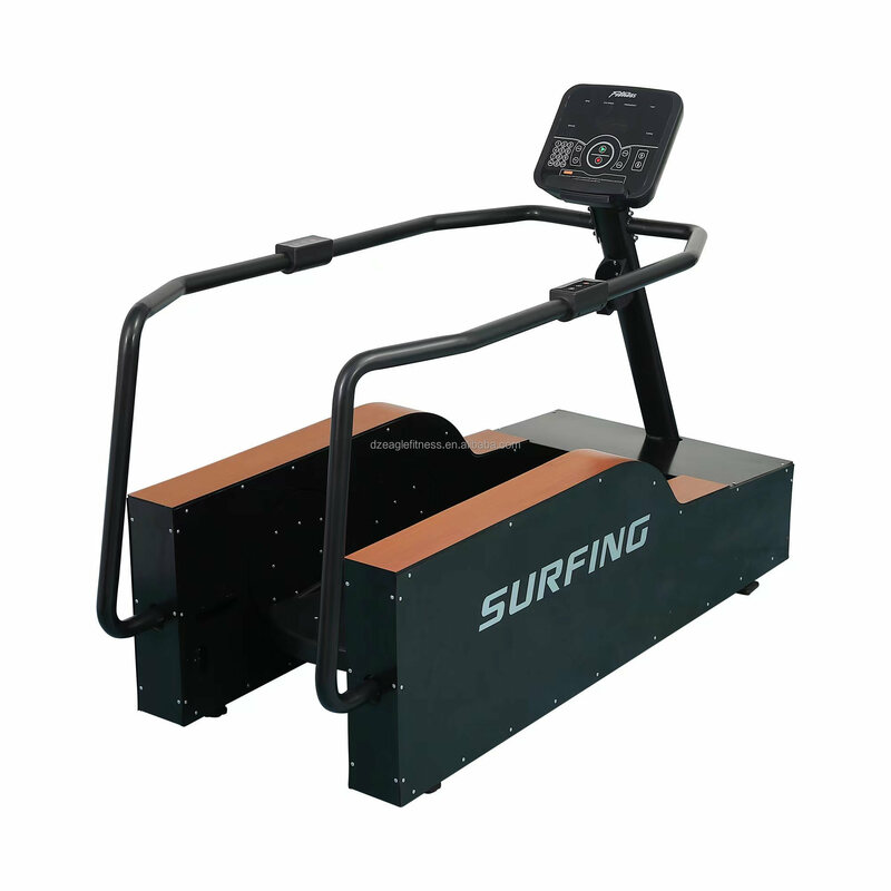Skyboard gym fitness equipment with LCD display wooden surfing machine Surf  Machine