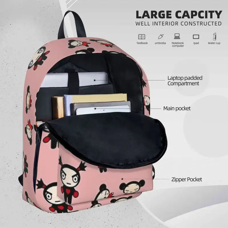 Pucca grande capacidade mochila para crianças, mochila escolar, mochila portátil, mochila de viagem, casual