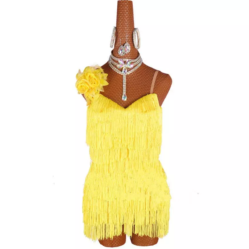 Summer Sexy Adult Kids Latin Dance Dress Performance Costume Sexy Backless Tassel Dresses Women Latin Dance Competition Clothes